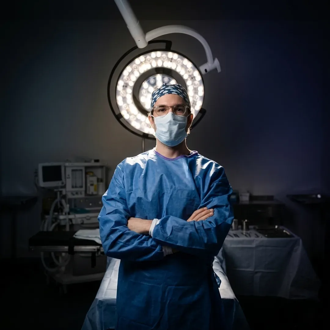 Dr Thomas Colson, double board-certified plastic surgeon, in the operating theatre at Sheikh Khalifa Medical City, Abu Dhabi